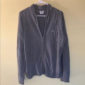 Lacoste Men's Zip-Up Gray Sweater